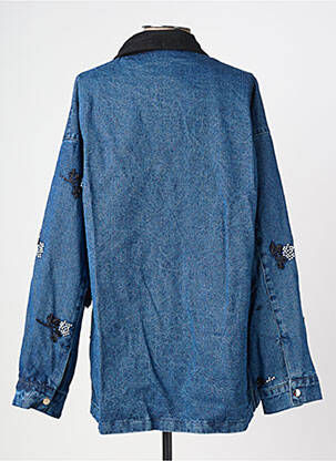Veste casual poignets boutonnés avec fente bleu MINA ROSA femme
