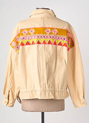 Veste casual poignets boutonnés avec fente beige BIANCA femme