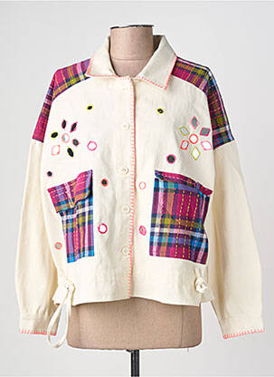 Veste casual poignets boutonnés avec fente beige GOLD AND SILVER femme
