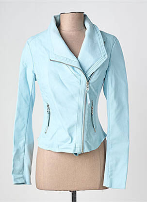 Veste simili cuir poches bleu SOFTY femme