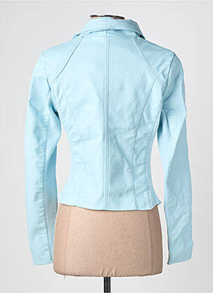 Veste simili cuir poches bleu SOFTY femme