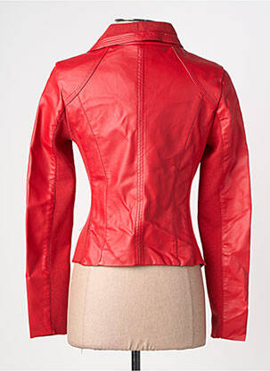 Veste simili cuir poches rouge SOFTY femme