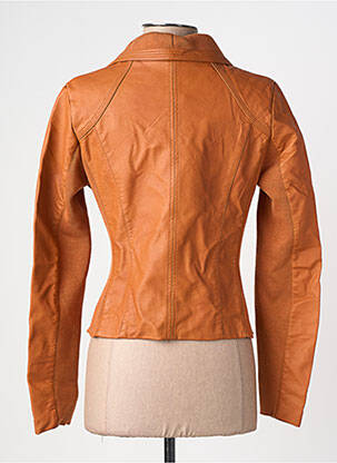Veste simili cuir poches marron SOFTY femme