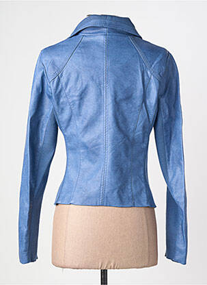 Veste simili cuir poches bleu fonce SOFTY femme