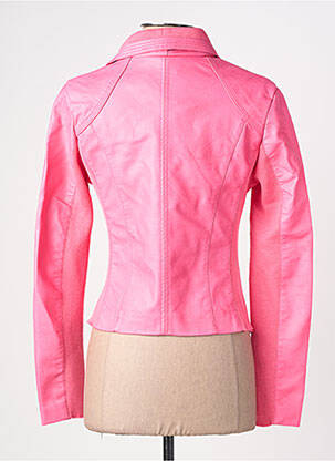 Veste simili cuir poches rose SOFTY femme