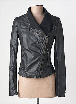 Veste simili cuir poches noir SOFTY femme