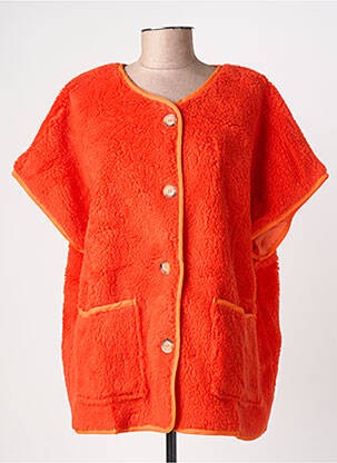 Gilet manches courtes coupe droite orange J&L femme