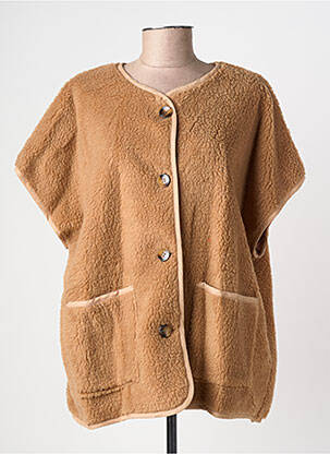 Gilet manches courtes coupe droite marron J&L femme