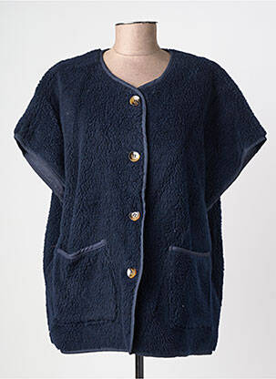 Gilet manches courtes coupe droite bleu fonce J&L femme