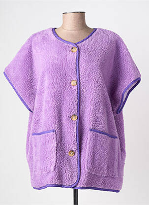 Gilet manches courtes coupe droite violet J&L femme
