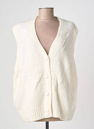 Gilet sans manche coupe droite beige MINA ROSA femme