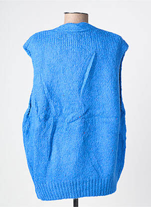 Gilet sans manche coupe droite bleu MINA ROSA femme
