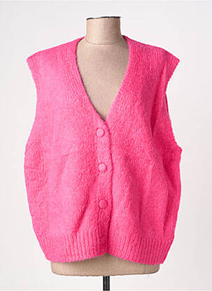 Gilet sans manche coupe droite rose MINA ROSA femme