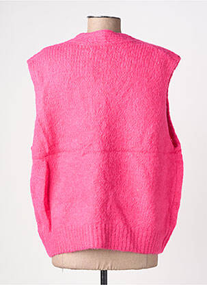 Gilet sans manche coupe droite rose MINA ROSA femme