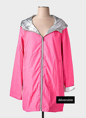 Imperméable capuche intégrée dans le col a capuche rose SOFTY femme