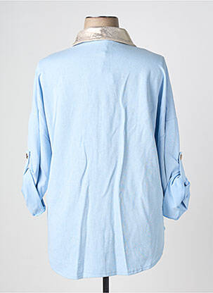 Gilet manches longues stretch bleu MINA ROSA femme