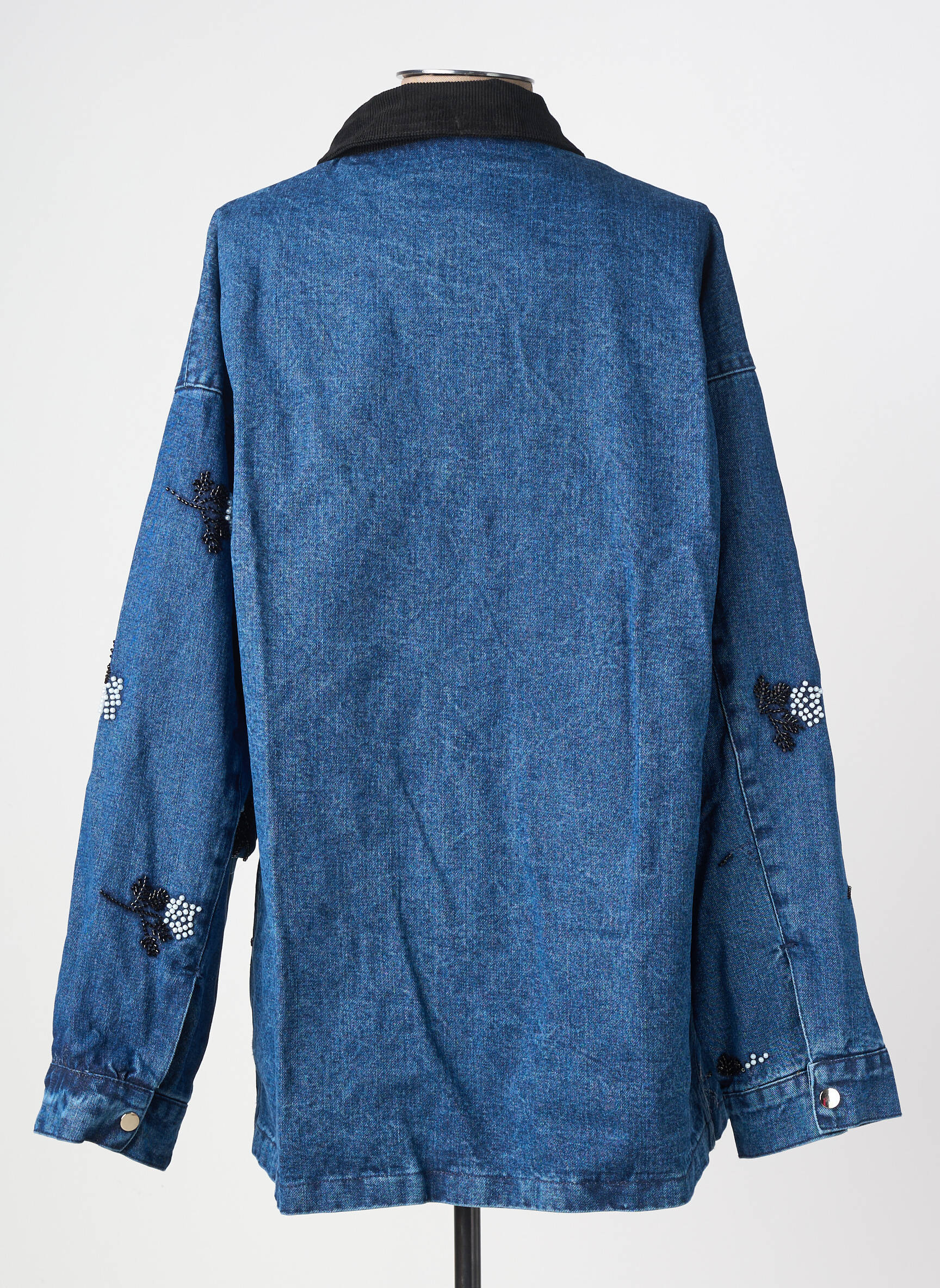 Veste casual poignets boutonnés avec fente bleu MINA ROSA femme