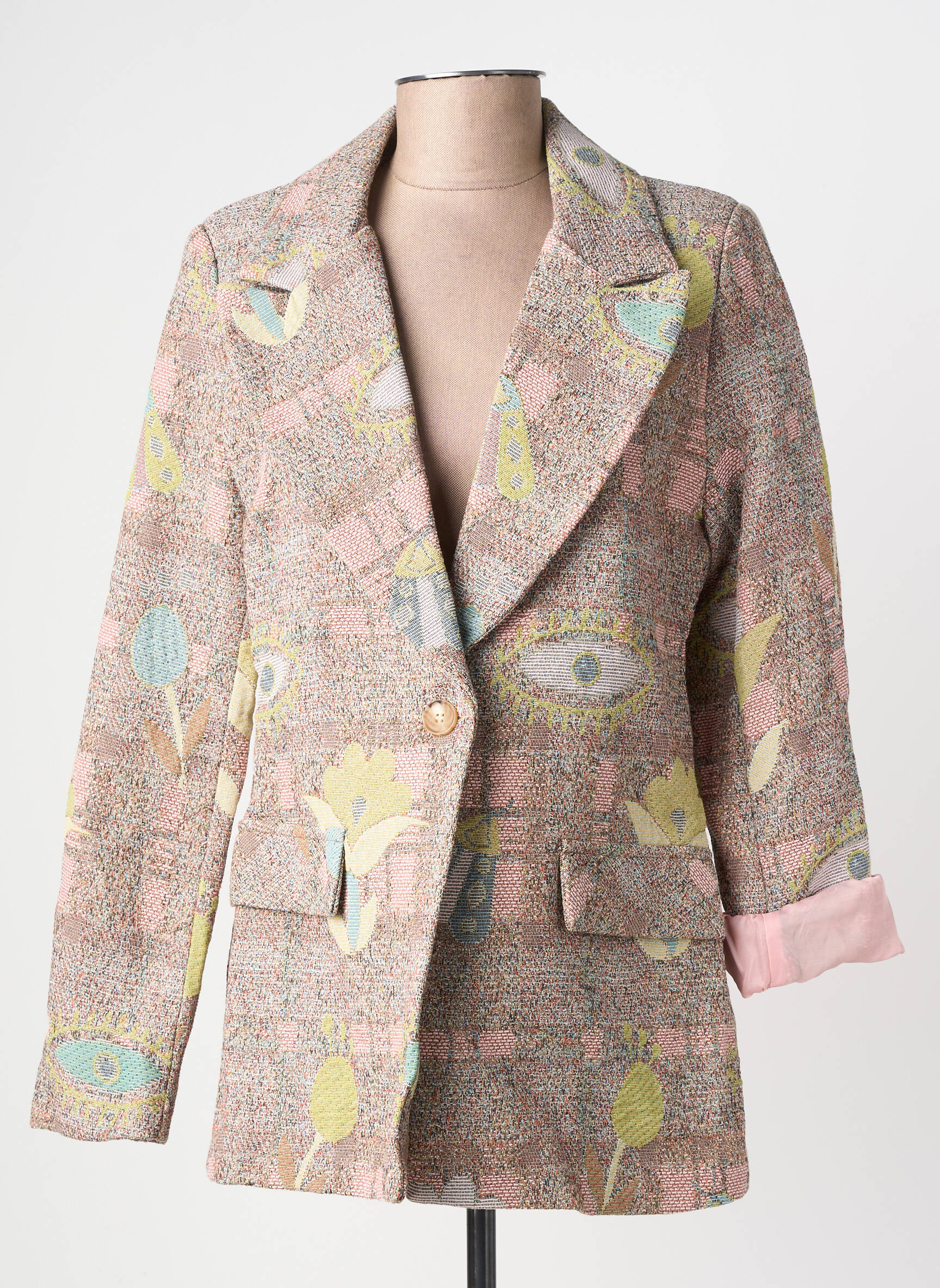Blazer fausses poches rose BEMINI femme
