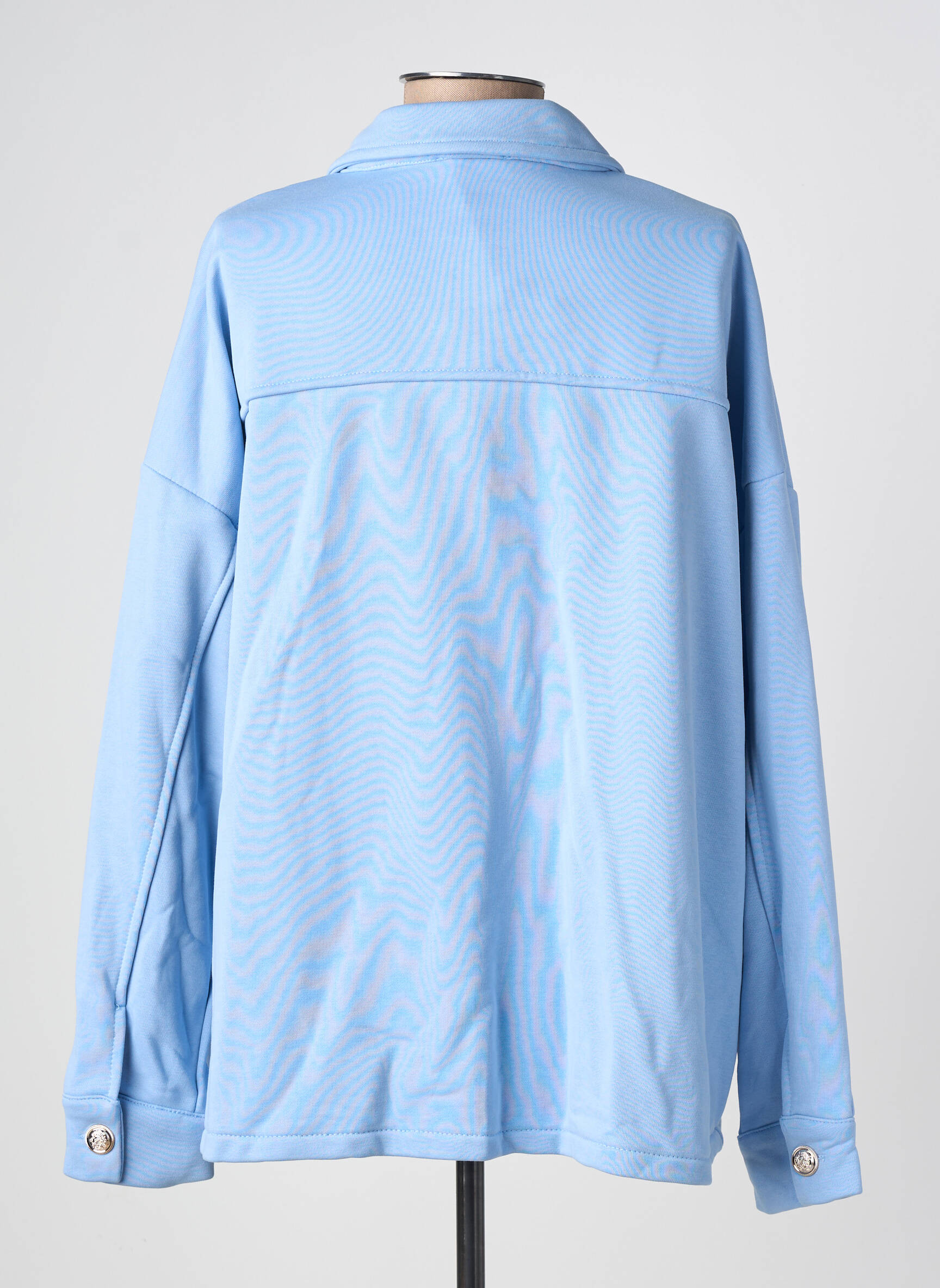 Veste casual poignets boutonnés avec fente bleu MINA ROSA femme