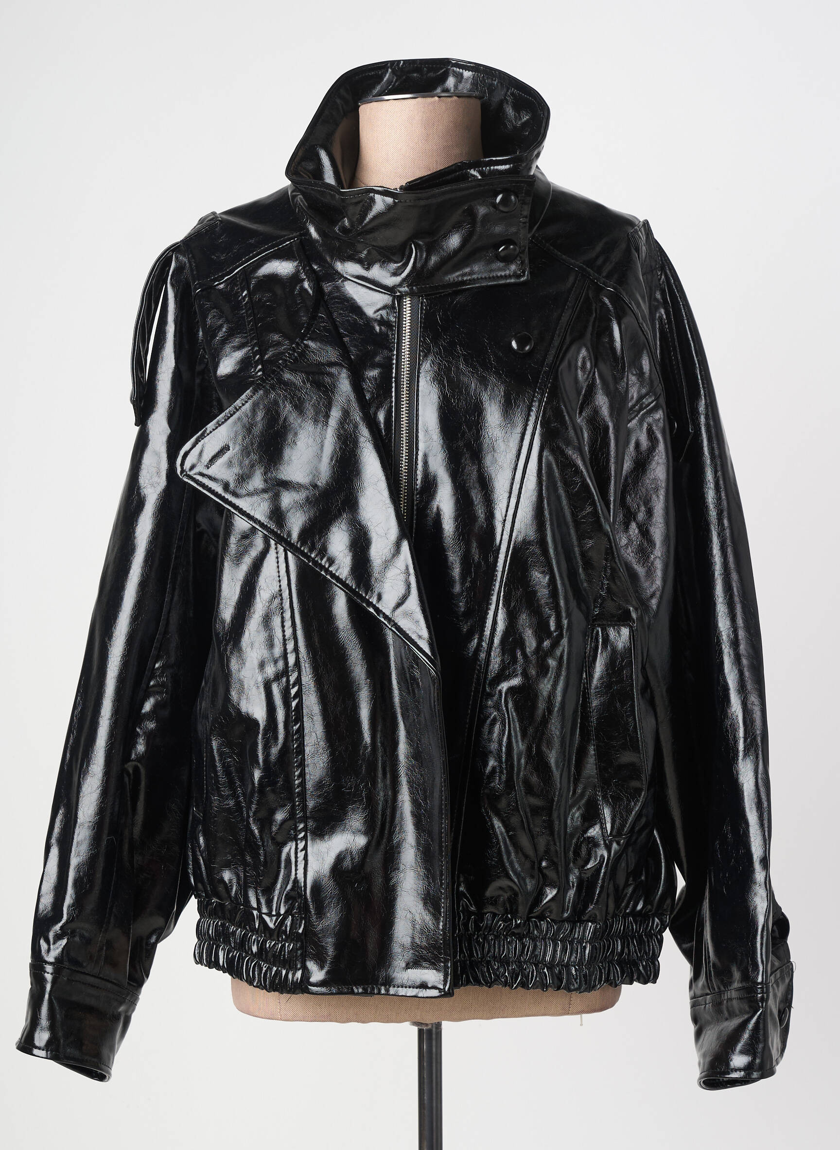 Veste simili cuir manches longues noir INTUITION femme