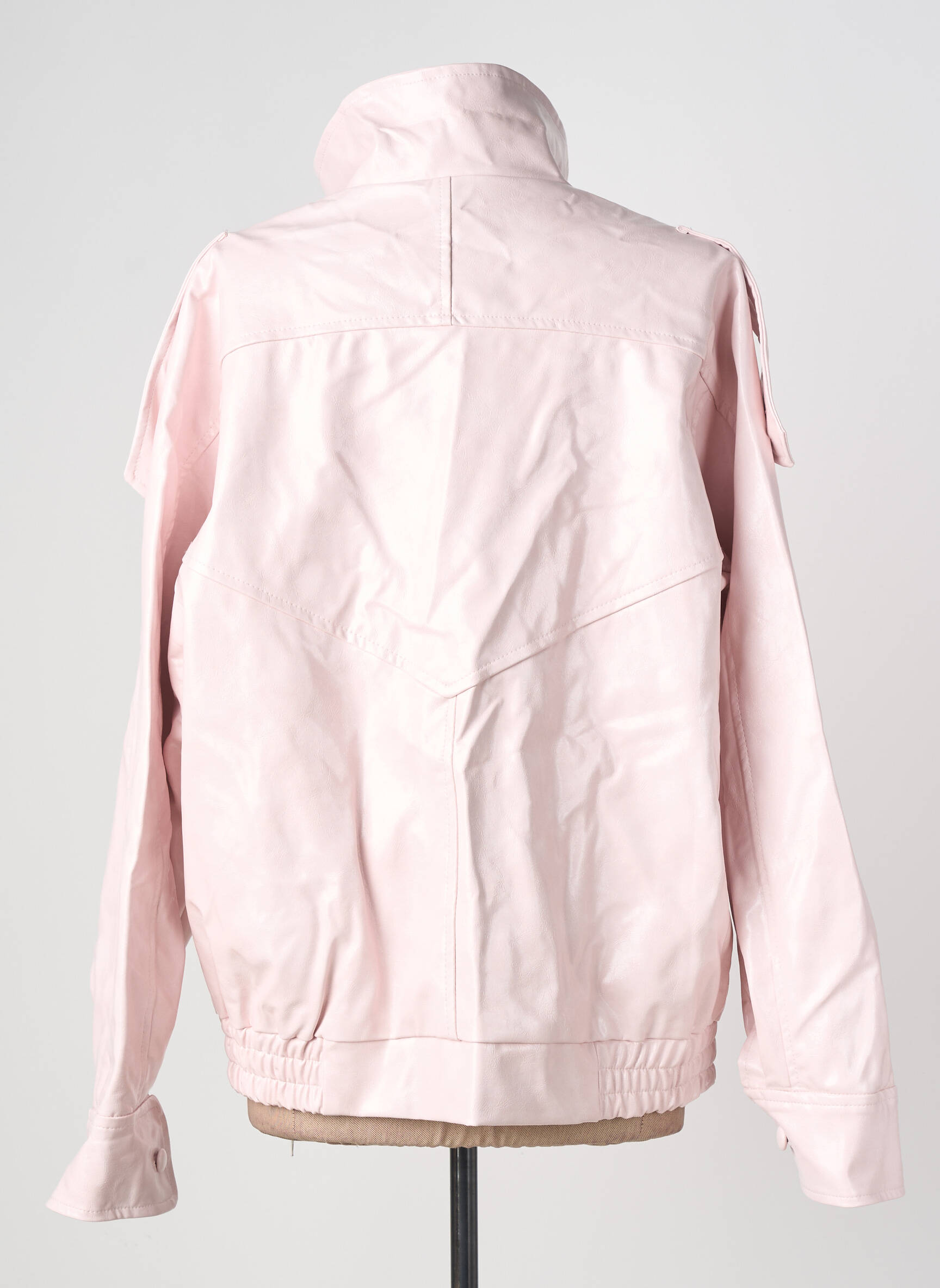Veste simili cuir manches longues rose INTUITION femme