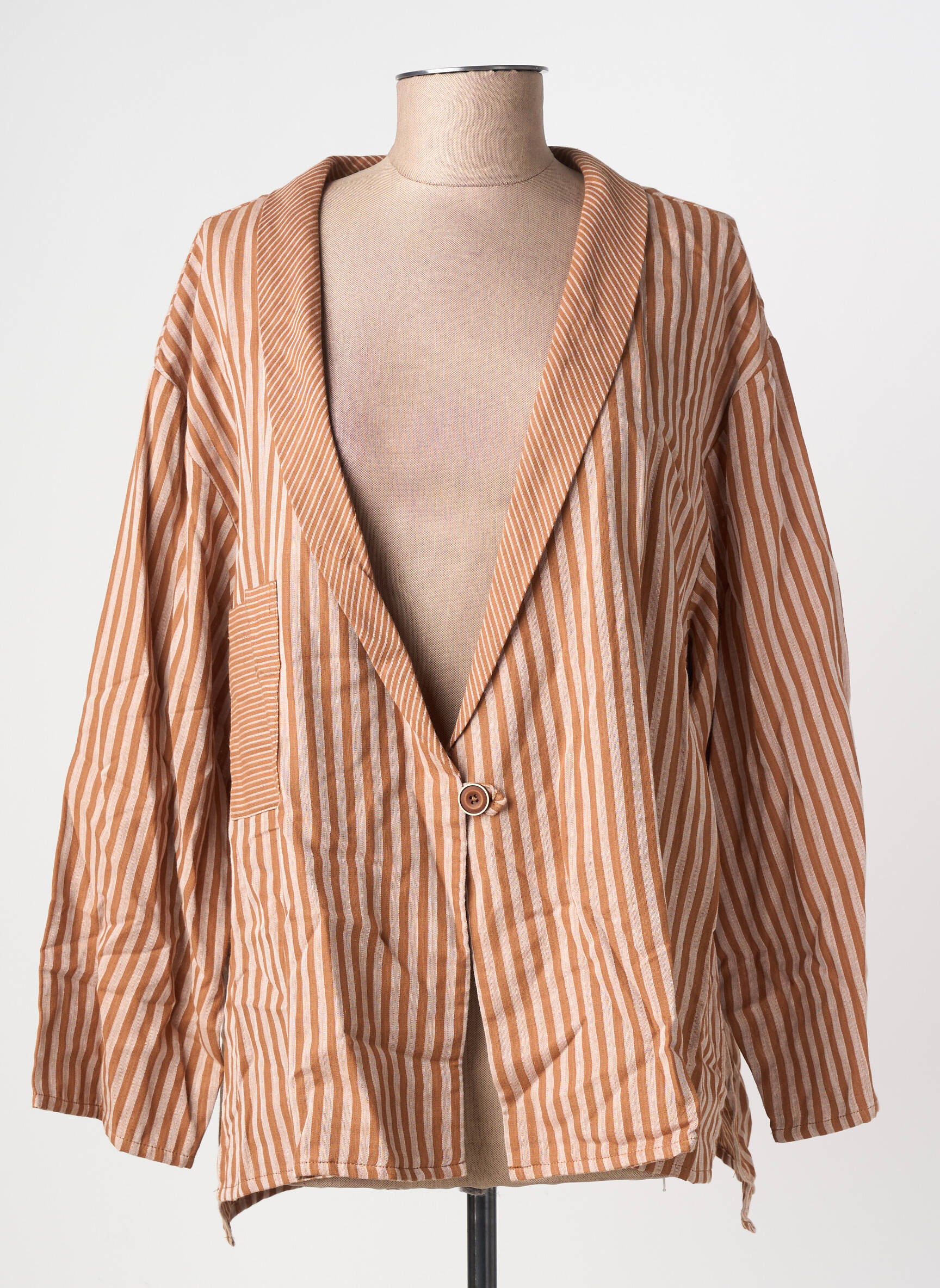 Veste casual col tailleur marron GIOYA & CO femme