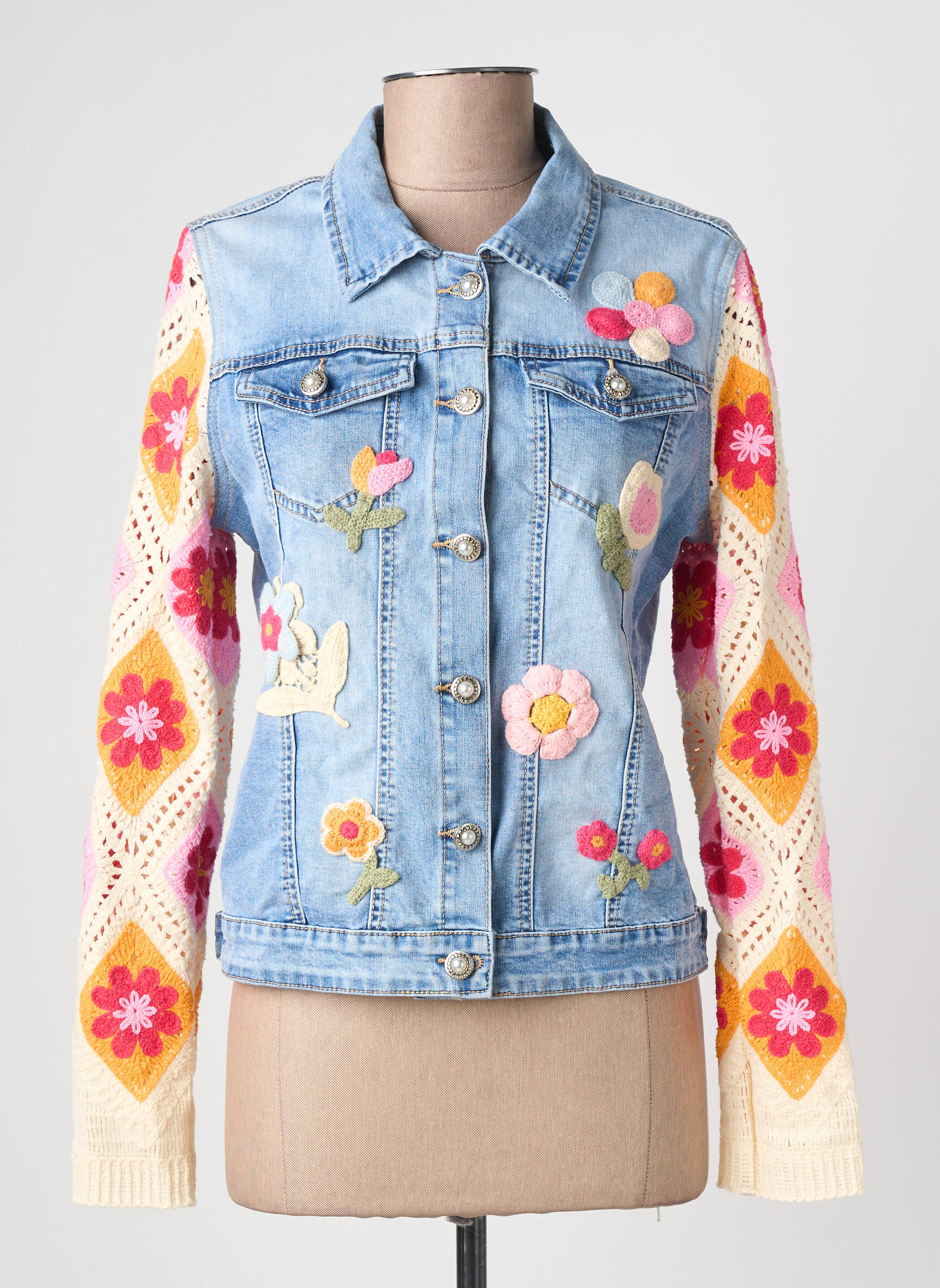 Veste casual poches bleu MAISON ONADO femme