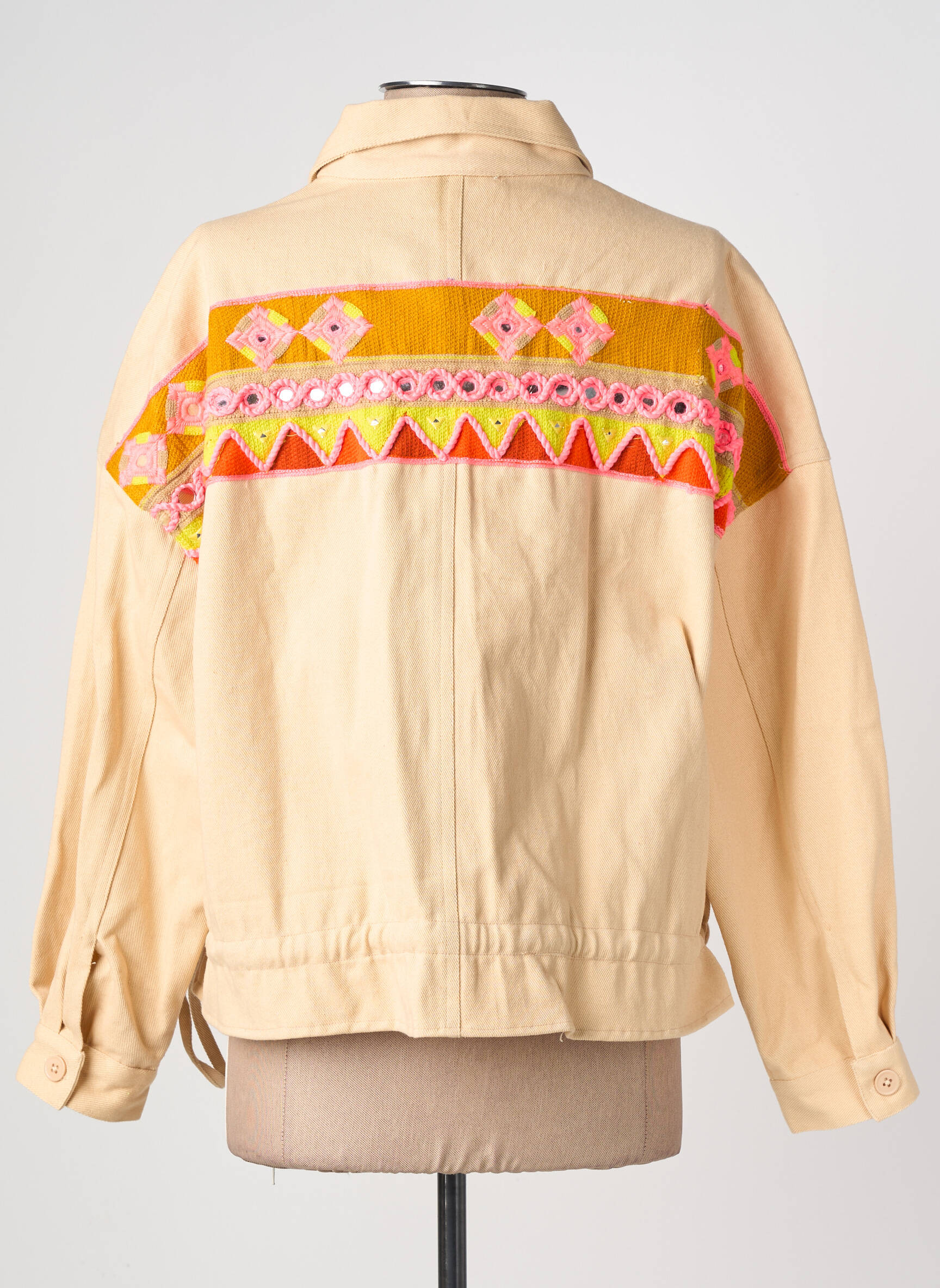 Veste casual poignets boutonnés avec fente beige BIANCA femme