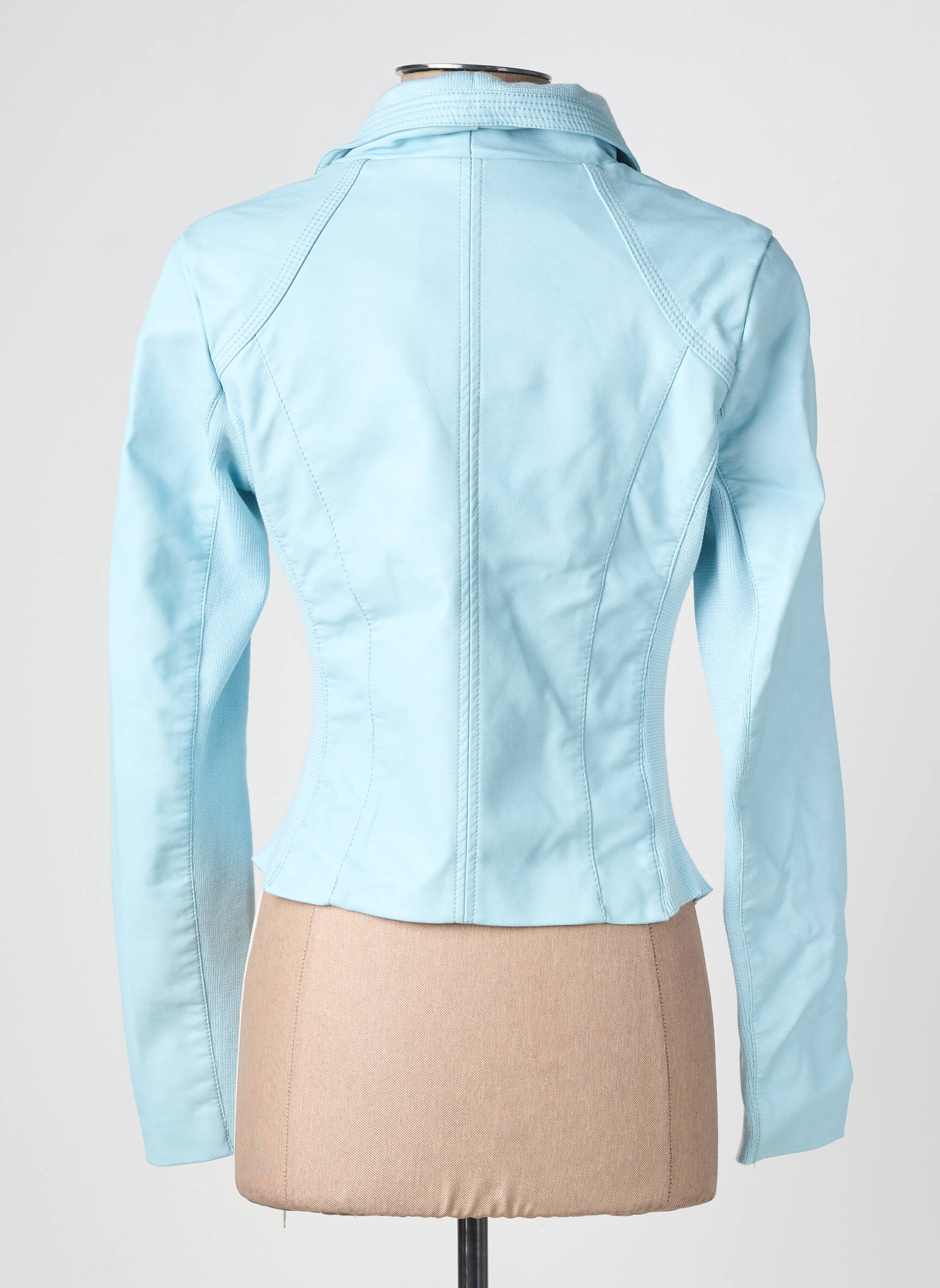 Veste simili cuir poches bleu SOFTY femme