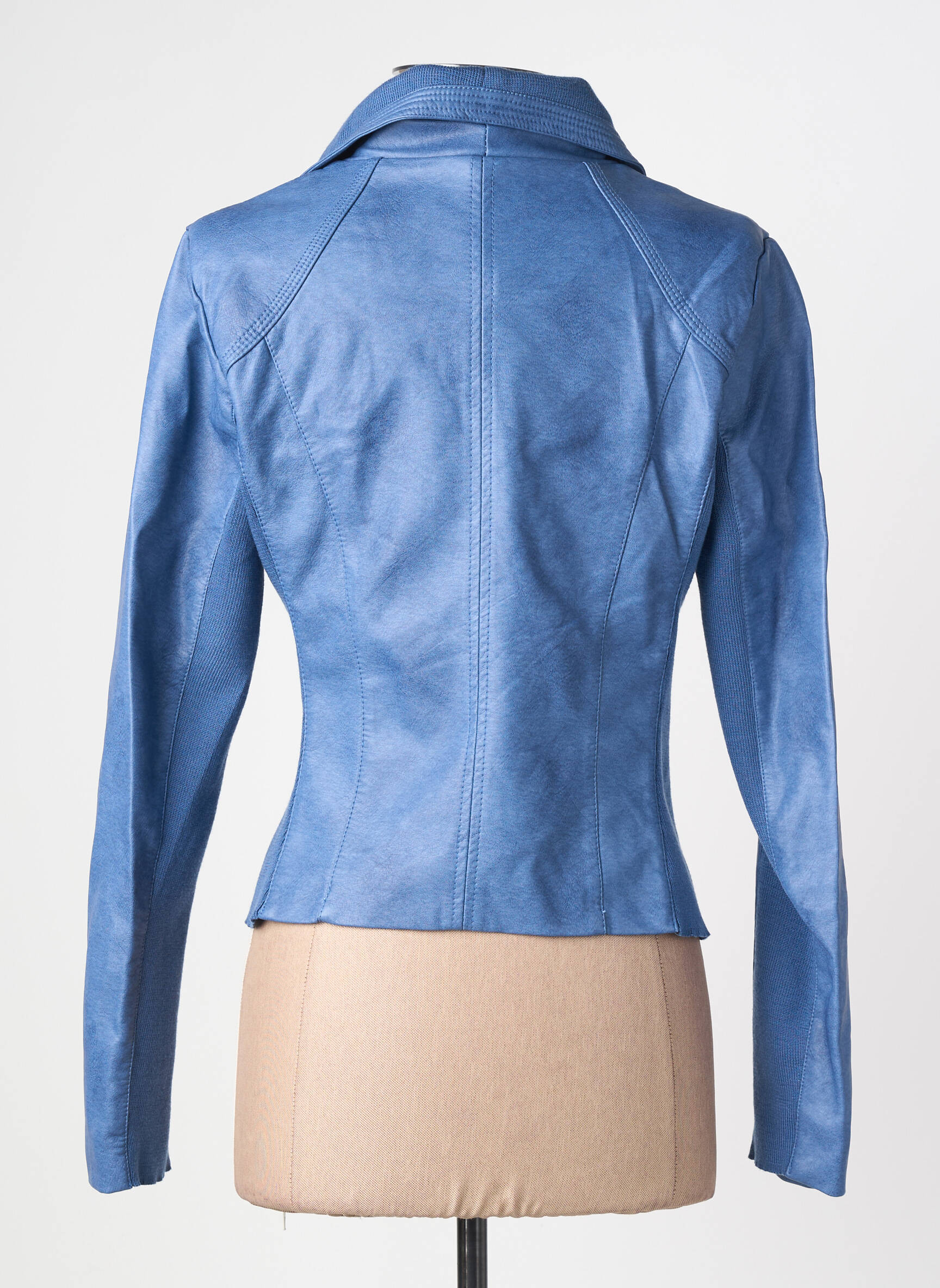 Veste simili cuir poches bleu fonce SOFTY femme