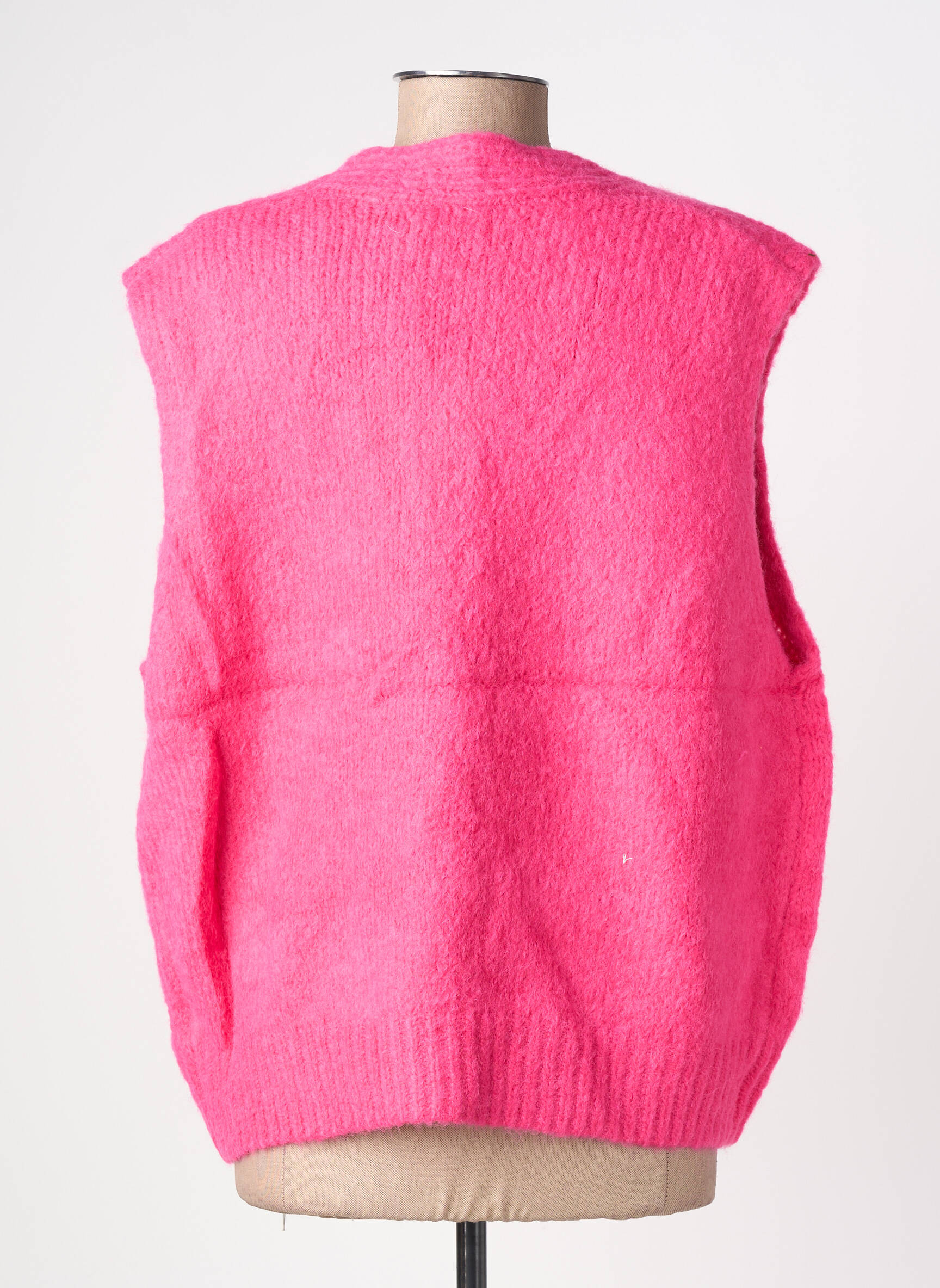 Gilet sans manche coupe droite rose MINA ROSA femme
