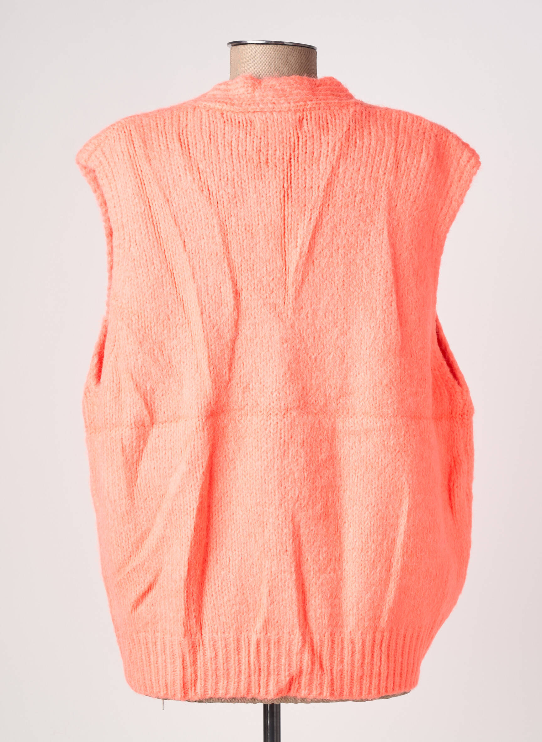 Gilet sans manche coupe droite orange MINA ROSA femme