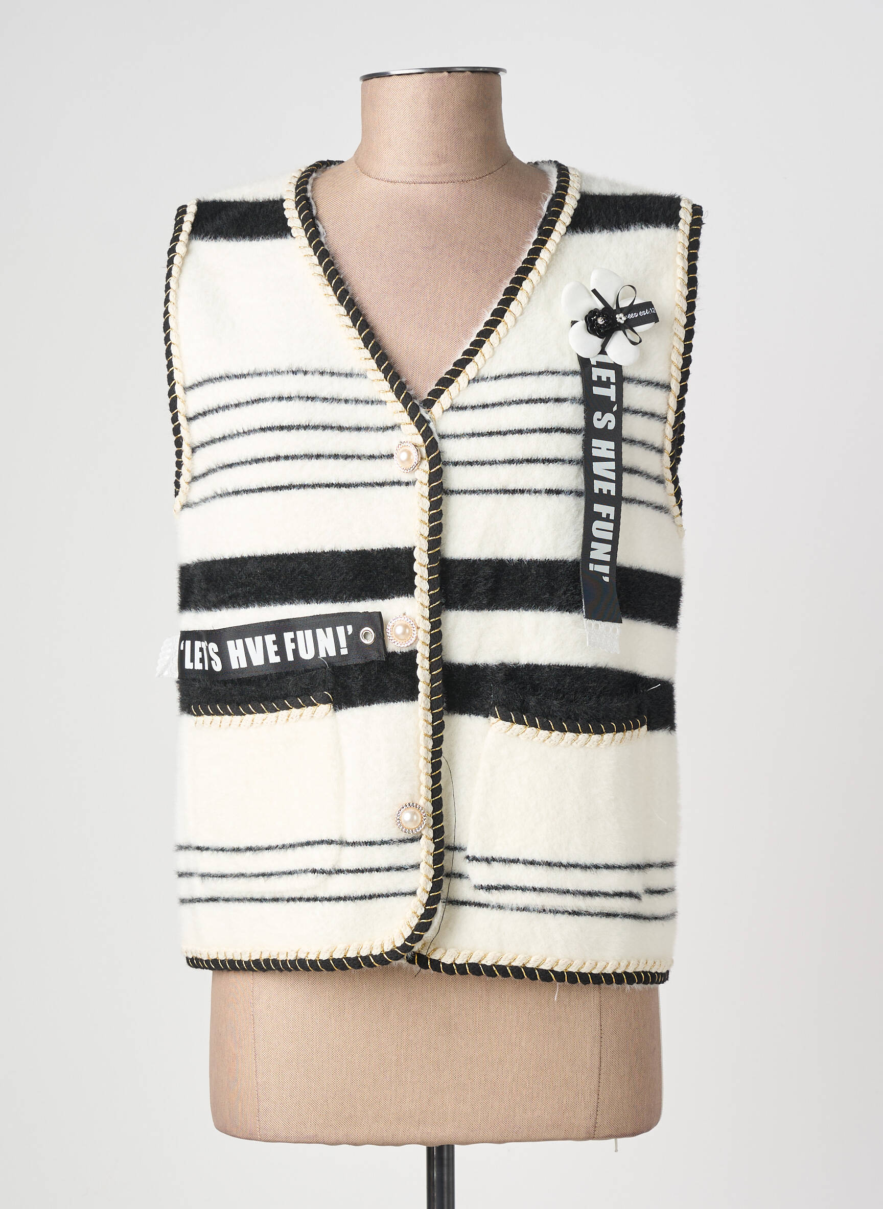 Gilet sans manche poches blanc VOGUE femme