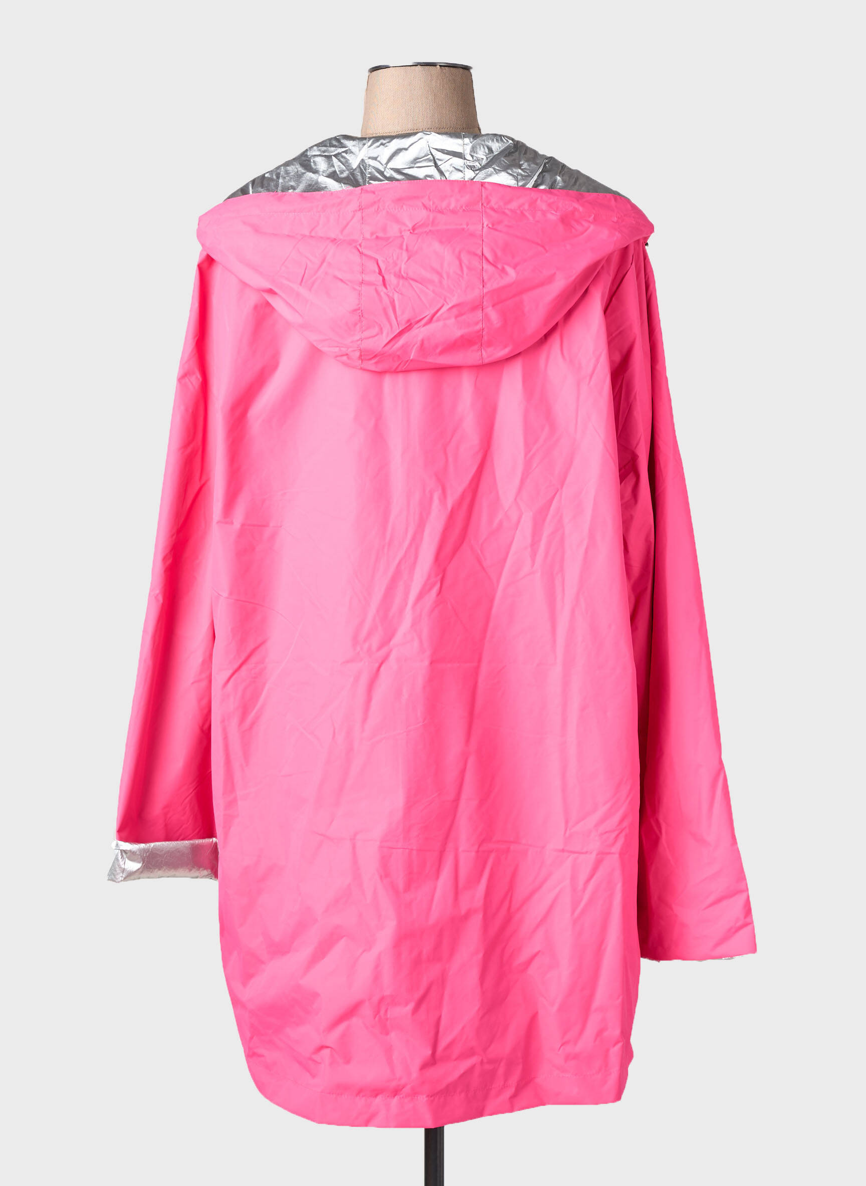 Imperméable capuche intégrée dans le col a capuche rose SOFTY femme
