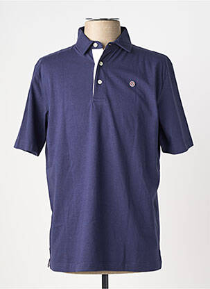 Polo tissage jersey manches courtes bleu SERGE BLANCO homme