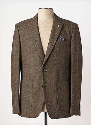 Blazer tissage chiné marron SERGE BLANCO homme