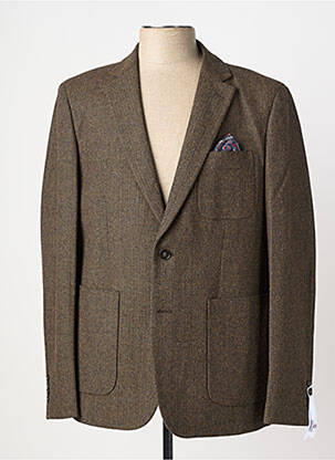 Blazer tissage chiné marron SERGE BLANCO homme