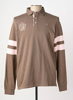Polo manches longues manches longues marron SERGE BLANCO homme