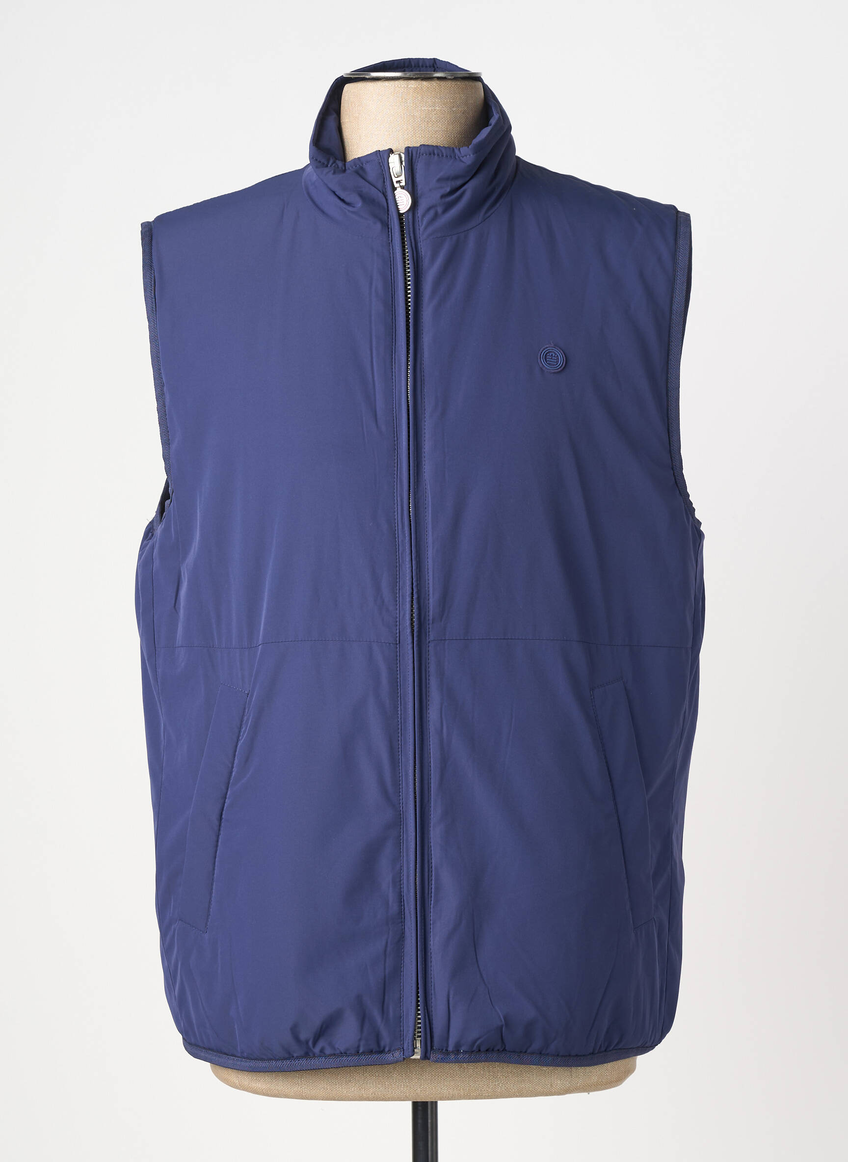 Doudoune poches sans capuche bleu SERGE BLANCO homme