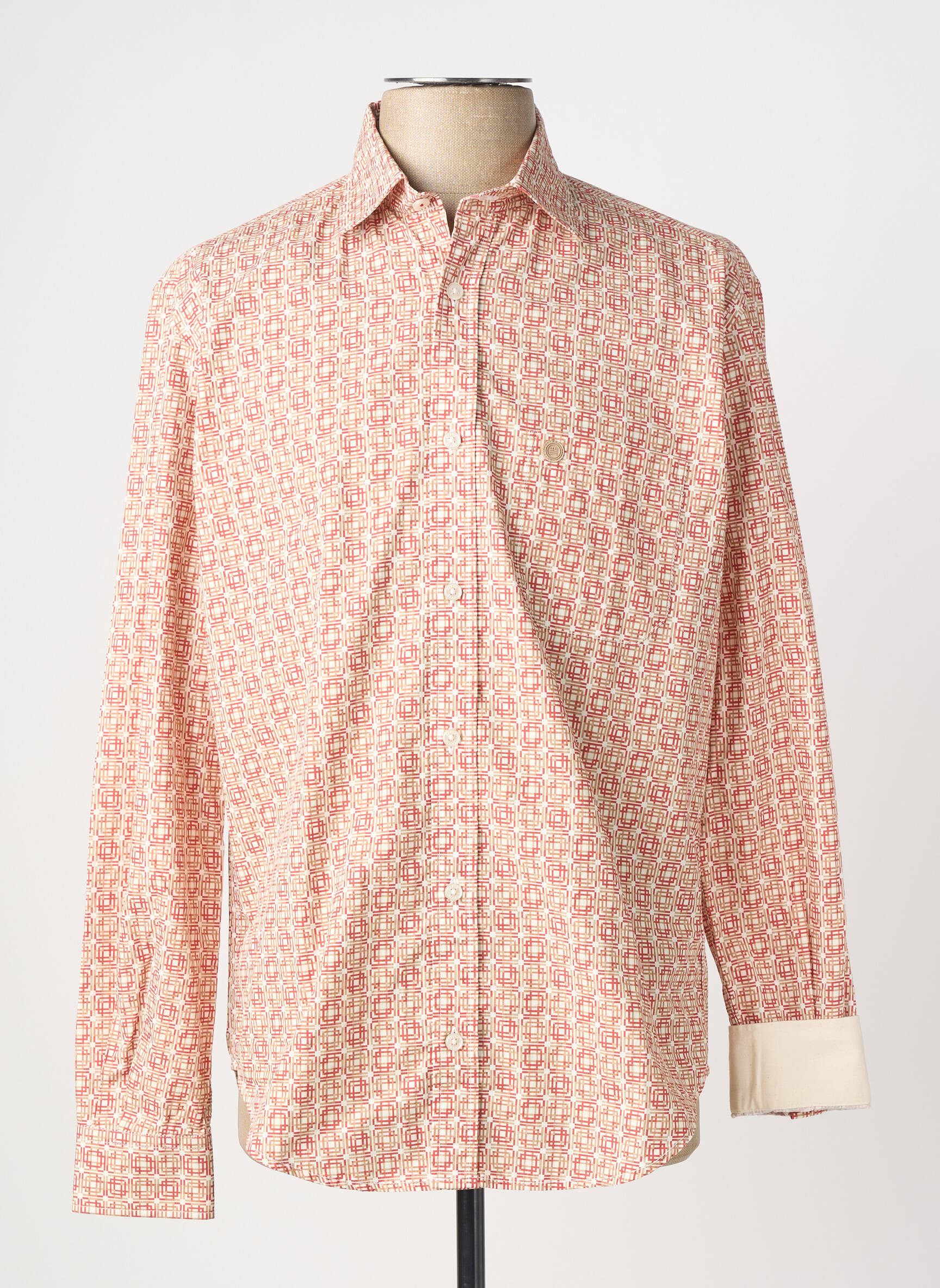 Chemise manches longues poches beige SERGE BLANCO homme