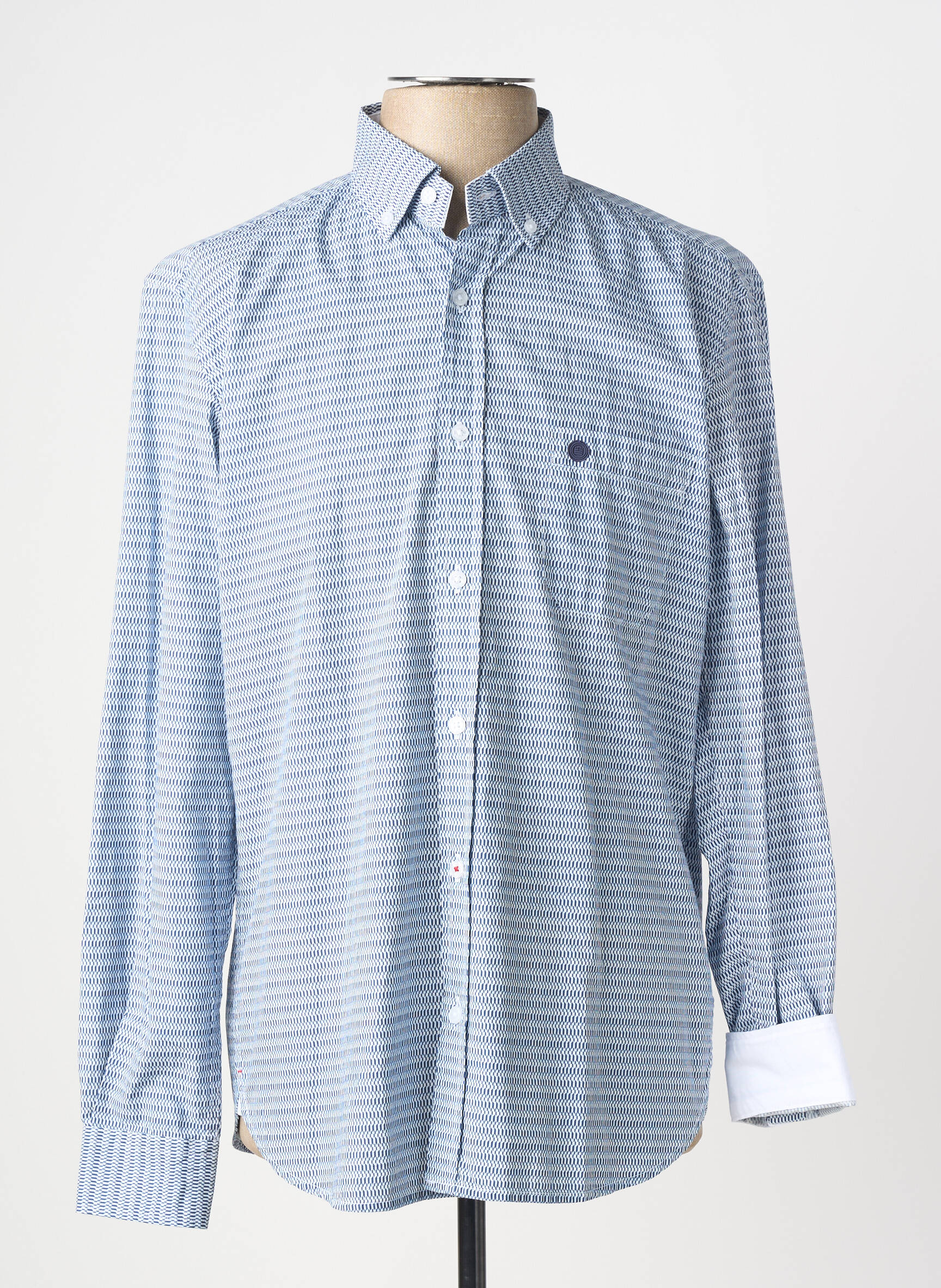 Chemise manches longues poches bleu SERGE BLANCO homme