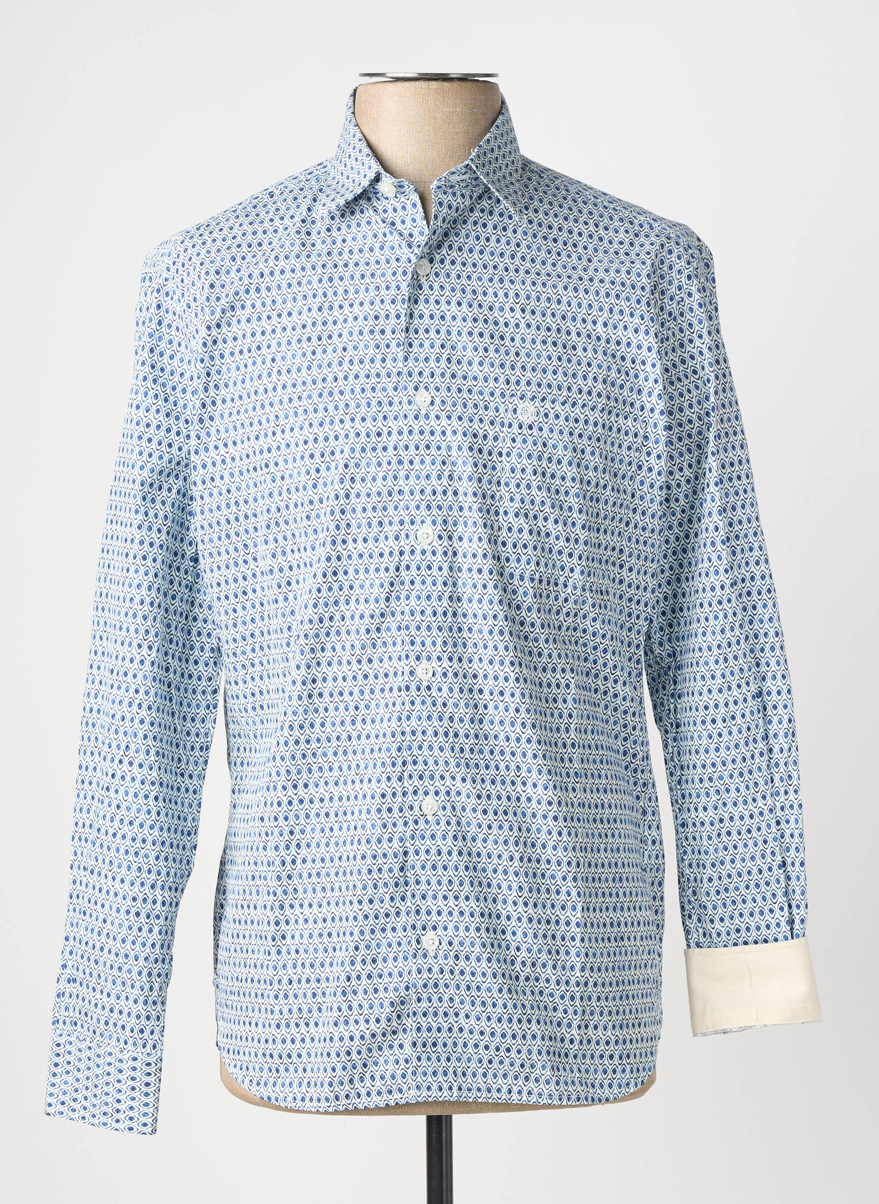Chemise manches longues poches bleu SERGE BLANCO homme