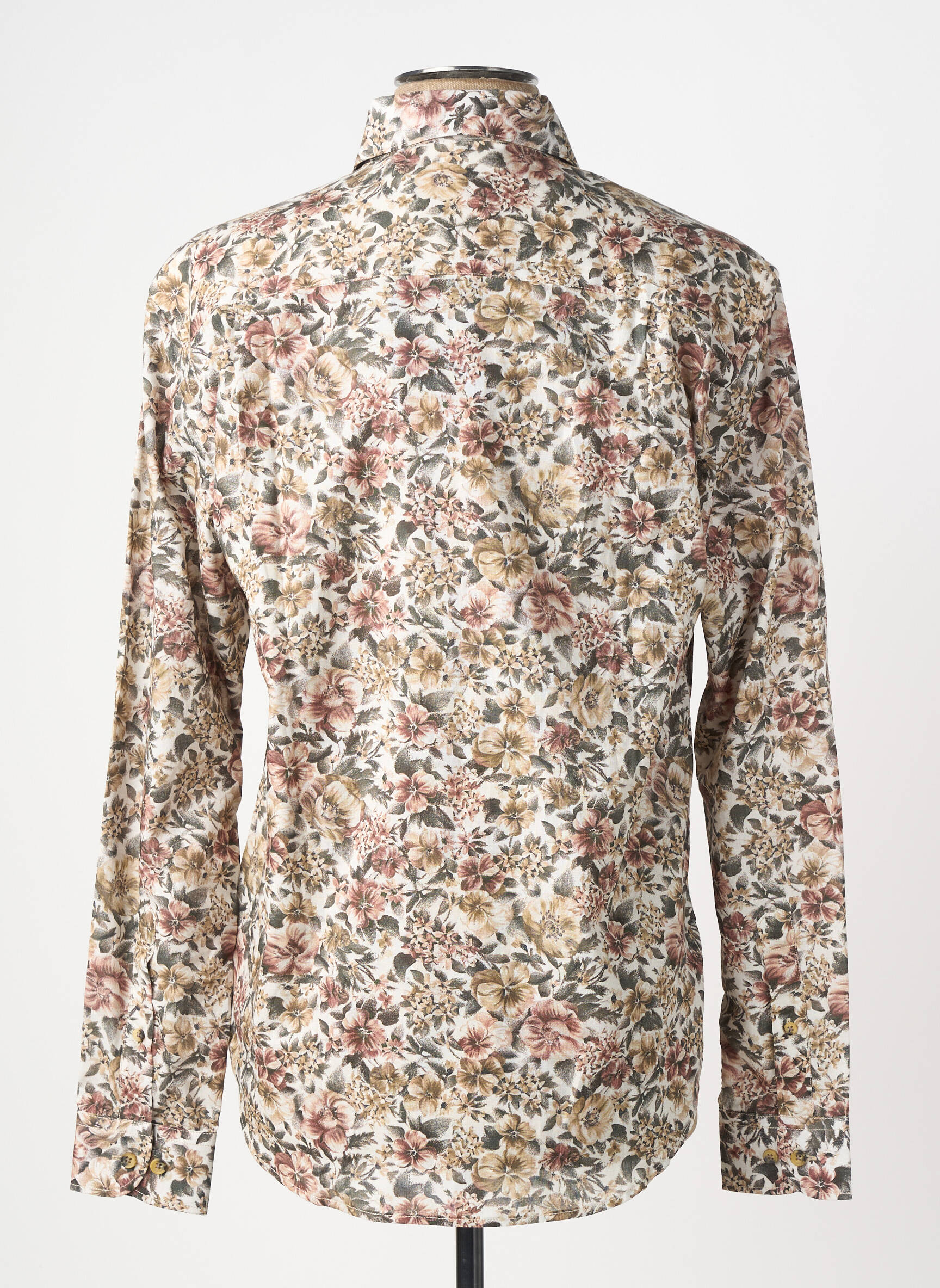 Chemise manches longues coupe cintrée marron SERGE BLANCO homme
