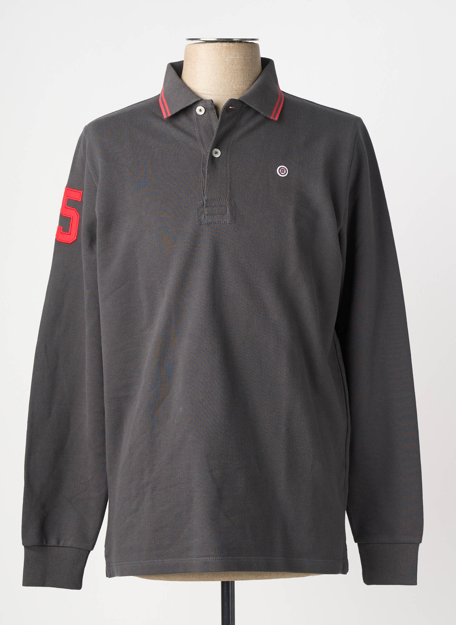 Polo manches longues manches longues gris SERGE BLANCO homme