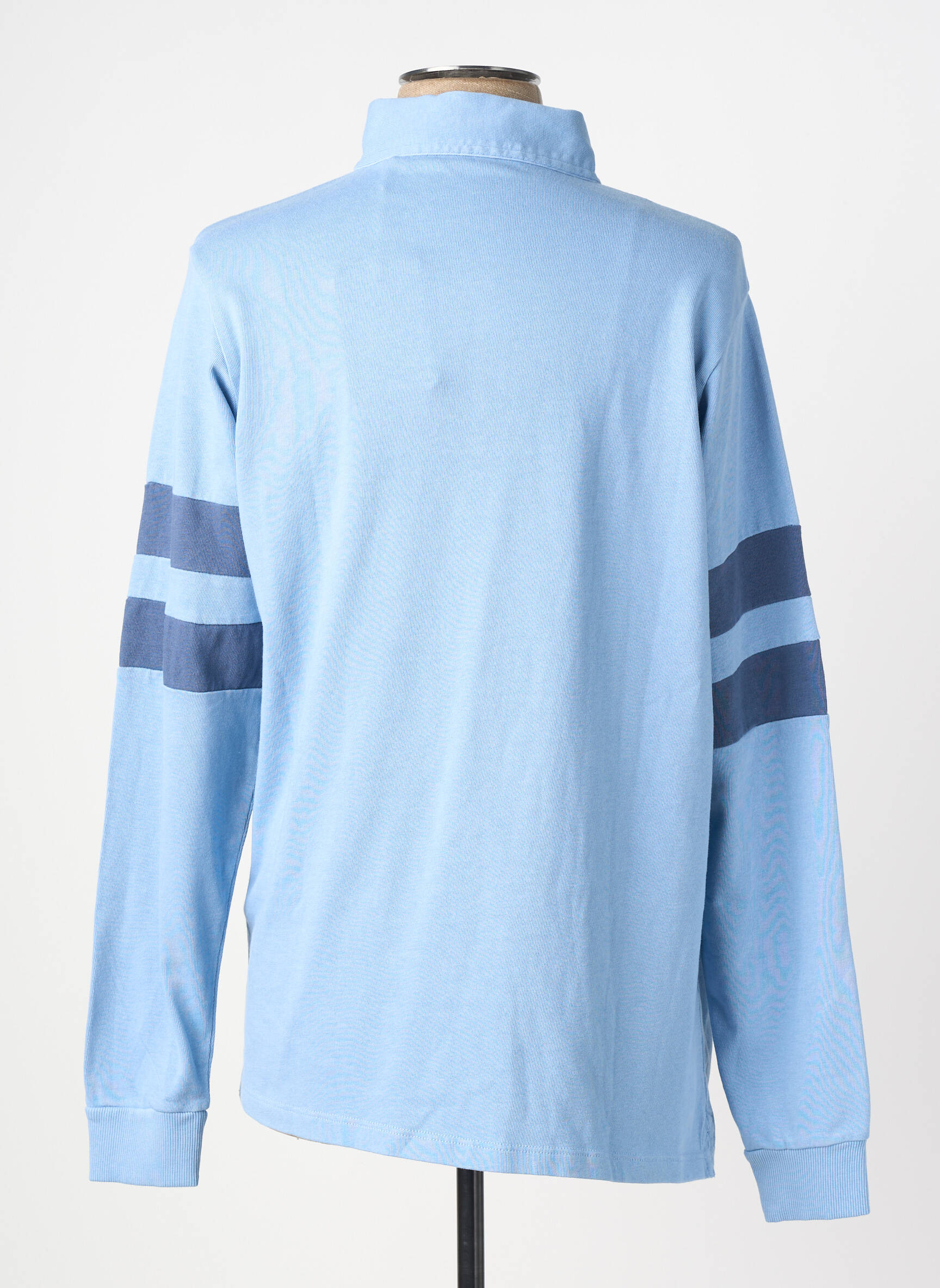 Polo manches longues manches longues bleu SERGE BLANCO homme