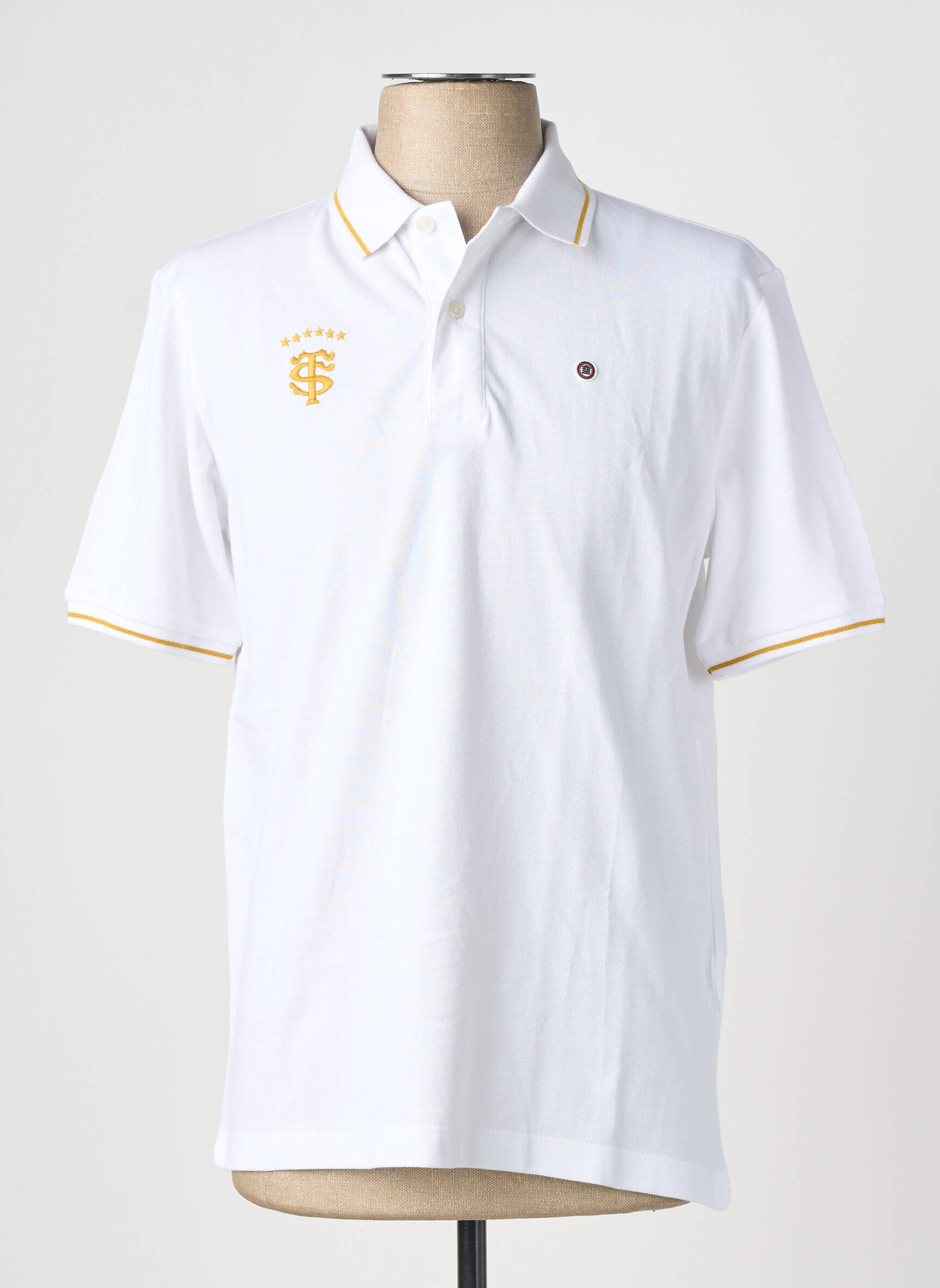 Polo stretch manches courtes blanc SERGE BLANCO homme
