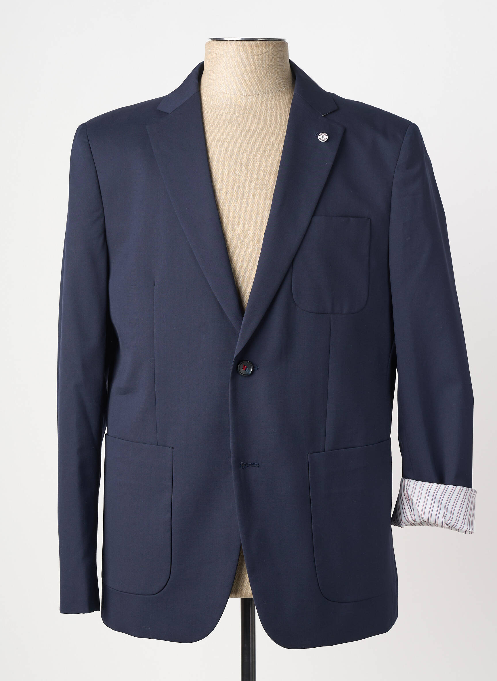 Blazer coupe cintrée bleu SERGE BLANCO homme