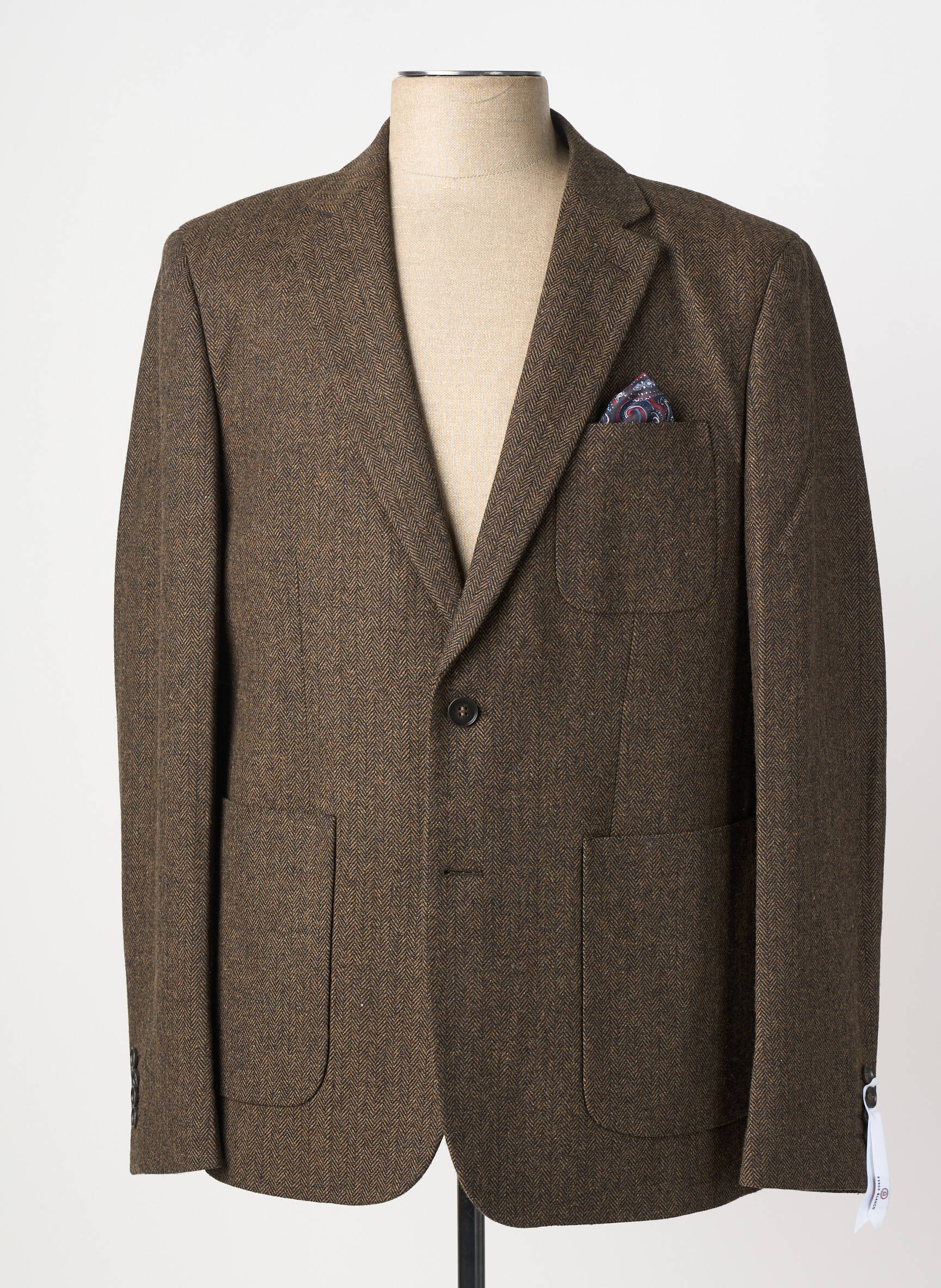Blazer tissage chiné marron SERGE BLANCO homme