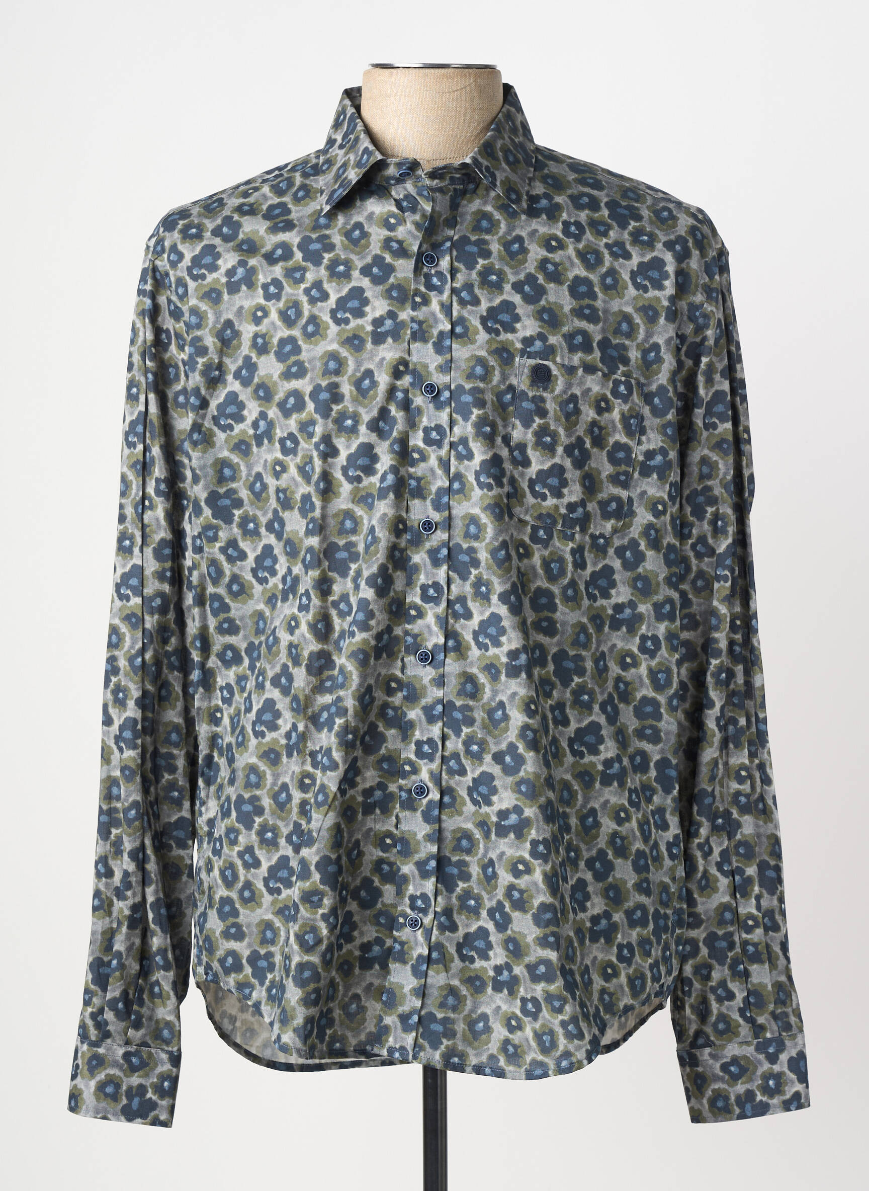 Chemise manches longues poches bleu SERGE BLANCO homme
