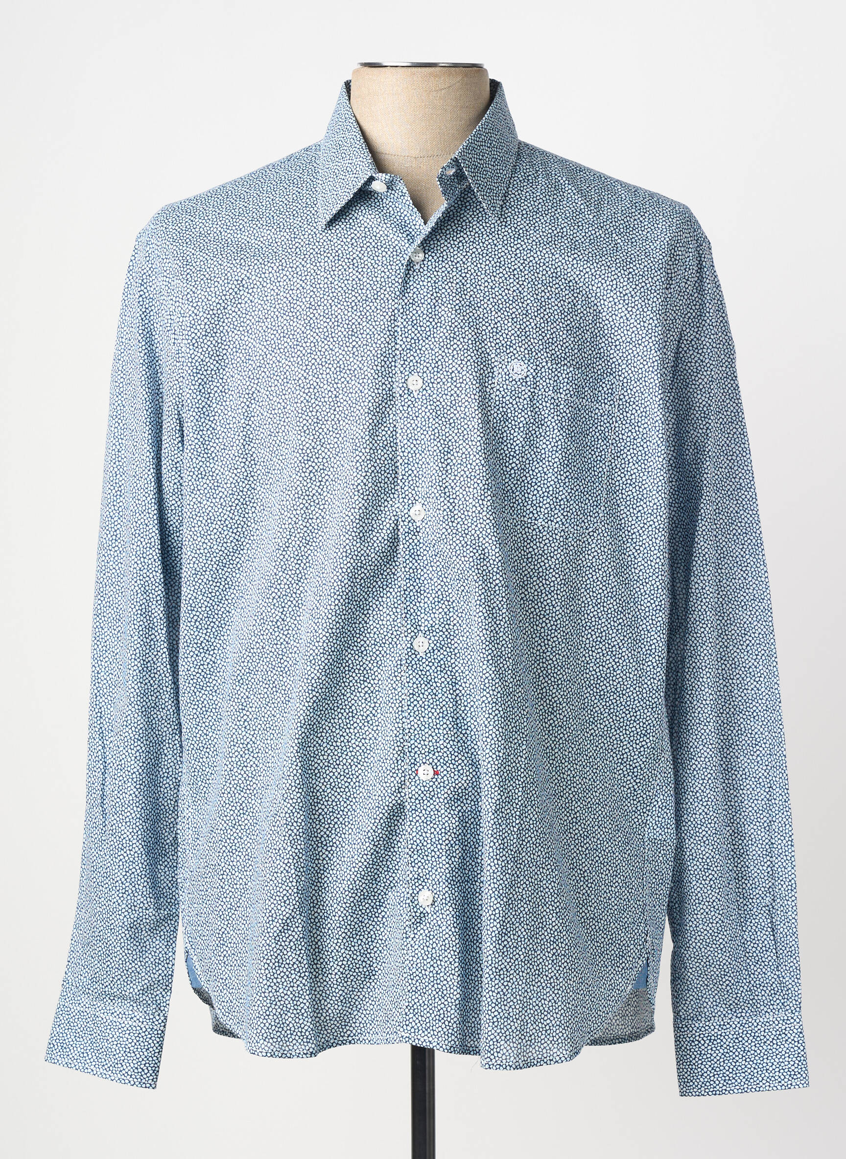 Chemise manches longues poches bleu SERGE BLANCO homme